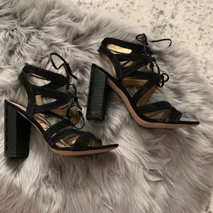 Sam Edelman Black Suede Chunky Heel Size 10